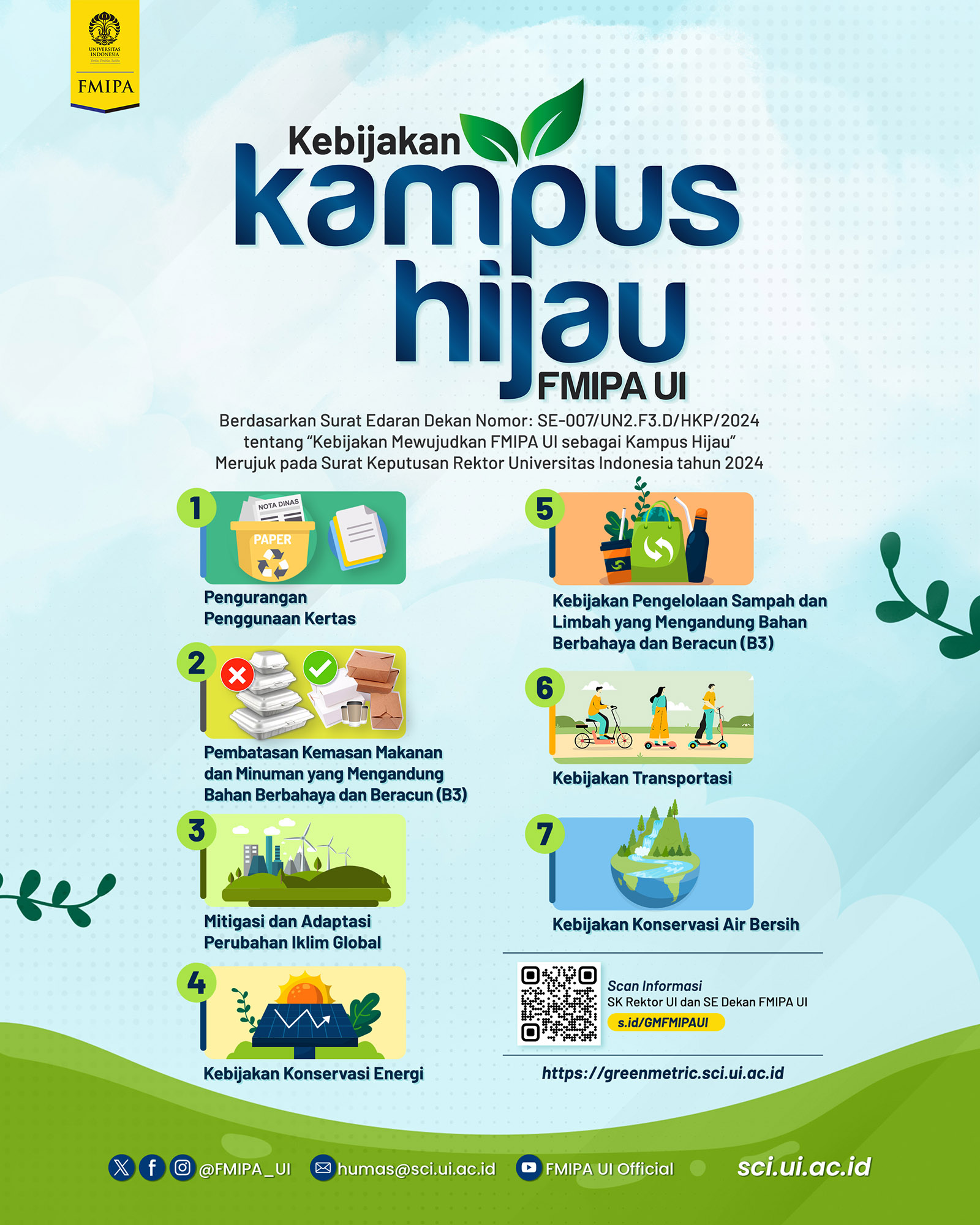 Media Sosialisasi Kebijakan Kampus Hijau FMIPA UI tahun 2024